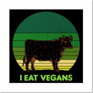 I Eat Vegans - Carnivore Vintage Sunset Posters and Art